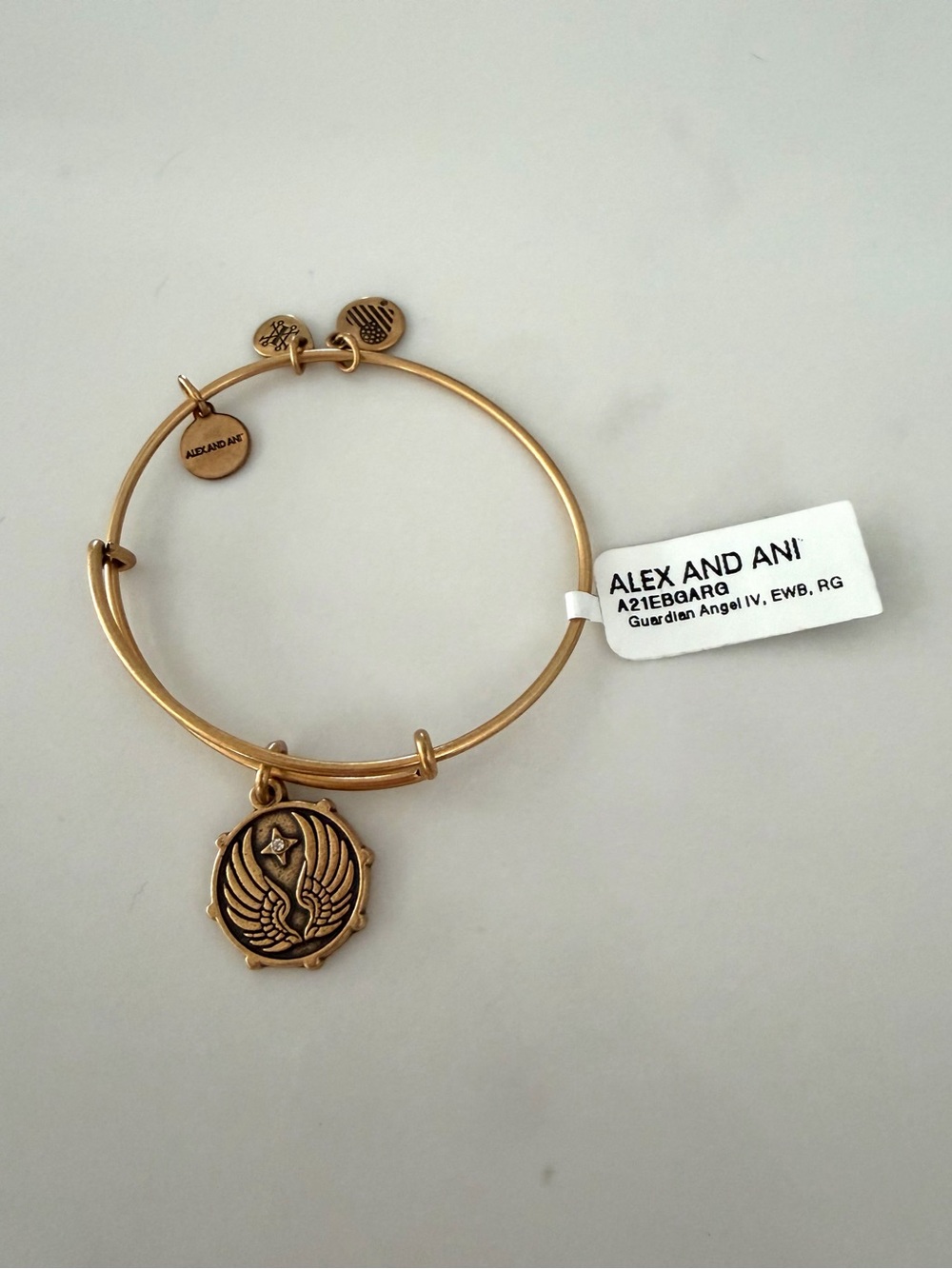 ALEX & ANI•gold guardian angel bangle bracelet NWT